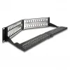 DeLOCK 19 Zoll Keystone Patch Panel 48 Port mit Zugentlastung 2U abgewinkelt schwarz