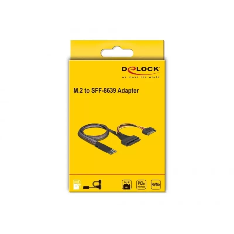 DeLOCK M.2 Key M auf U.2 SFF-8639 NVMe-Adapter mit 50 cm Kabel