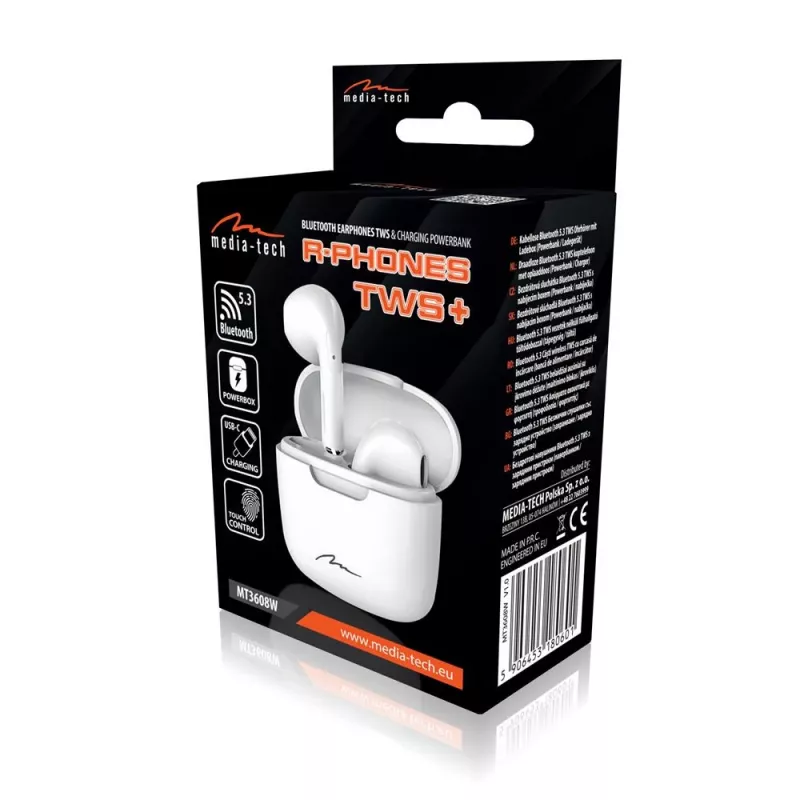 Kopfhörer Media-Tech MT3608W R-Phones TWS+ weiß