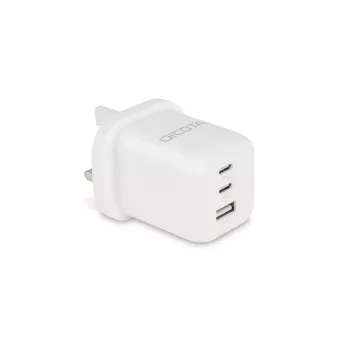 Dicota Netzteil - kompakt, GaN - 65 Watt - 5 A - PD 3.0 - 3 Ausgangsanschlüsse (2 x USB-C, USB)