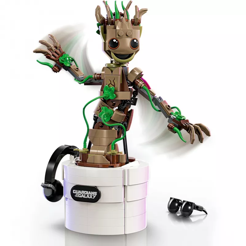LEGO Marvel Dancing Groot baubare animierte Actionfigur – Guardians of the Galaxy Charakter – interaktives handbetriebenes Spielset für Kinder – Superheld
