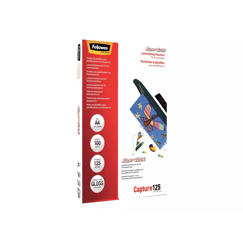 Fellowes SuperQuick A4 Glossy 125 Mikron Laminierfolie
