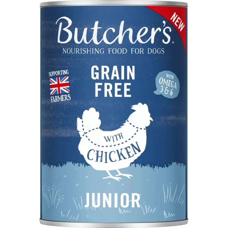 BUTCHER'S Original Junior Mega-Pack-Mix – Nassfutter für Hunde – 6 x 400 g