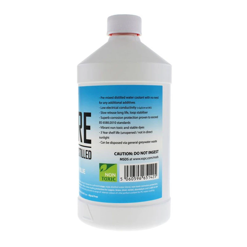 XSPC Pure Coolant 1 L — blaue UV-reaktive Kühlflüssigkeit für PC-Wasserkühlungen