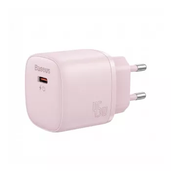 Ladegerät Baseus PicoGo GaN 45W EU Pink – USB-C PD 45W kompaktes Desktop-Ladegerät