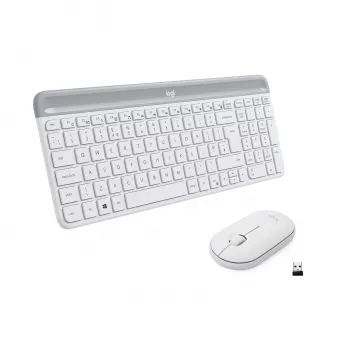 Logitech Slim Wireless Combo MK470 - Tastatur-Maus-Set - Funk - 2,4 GHz - Spanisch - Off-White (920-009199)