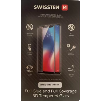 Displayschutzfolie SWISSTEN 3D Full Glue Glas für Samsung Galaxy S10e (Modell G970) – schwarz
