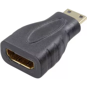 SpeaKa Professional HDMI Adapter [1x HDMI-Stecker C Mini - 1x HDMI-Buchse] Schwarz vergoldete Steckerkontakte (SP-7869908)