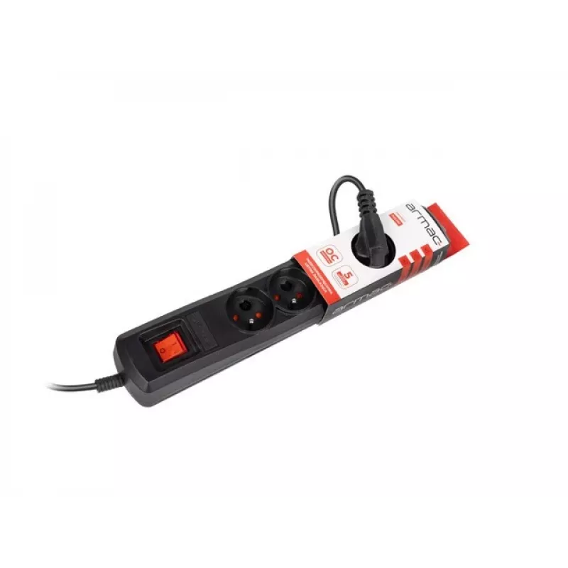 Steckdosenleiste ARMAC ARC 5 — 5 Steckdosen, 3 m Kabel, schwarz