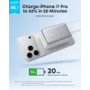 Powerbank Anker A1638 10000 mAh, 45 W Gesamtausgangsleistung, Weiß, integriertes einziehbares USB-C-Kabel