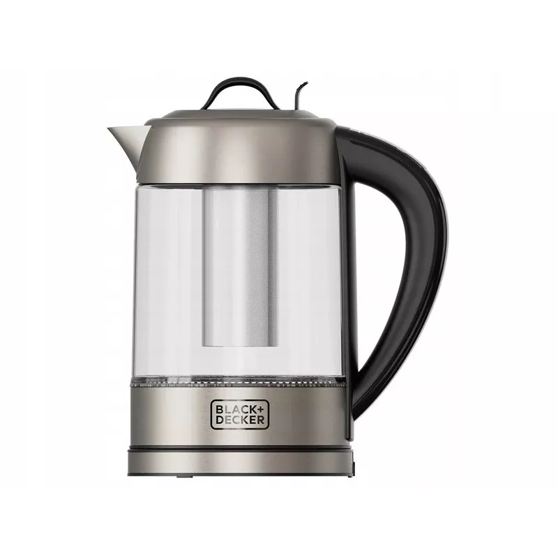 Wasserkocher Schwarz & Decker 1,7 L 2200 W Schwarz Edelstahl Transparent
