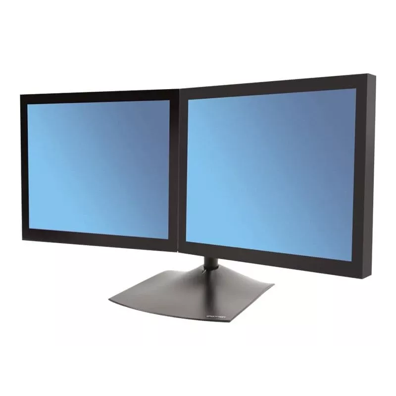 Ergotron DS100 – Standfuß – horizontal – für 2 LCD-Displays – Aluminium, Stahl – Schwarz – Bildschirmgröße: bis 61 cm (bis 24 Zoll)