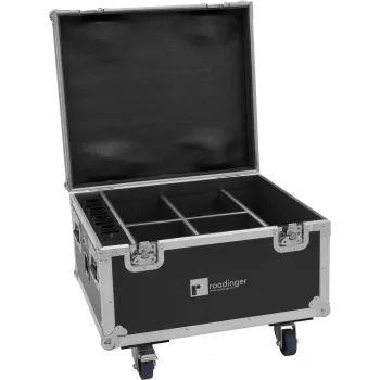 Roadinger Flightcase für 4× AKKU IP PAR 7 QCL WDMX mit Ladefunktion Modell 31005182