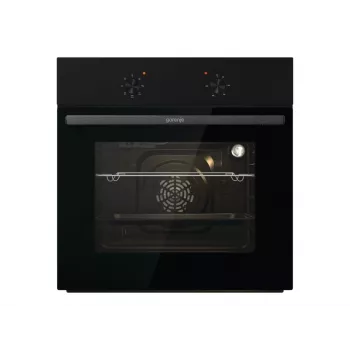 Gorenje Backofen | BO6615E01B | 60 L | Elektrisch | EnamelClean | Druck-Kipp-Tasten | Höhe 59,5 cm | Breite 59,5 cm | Schwarz