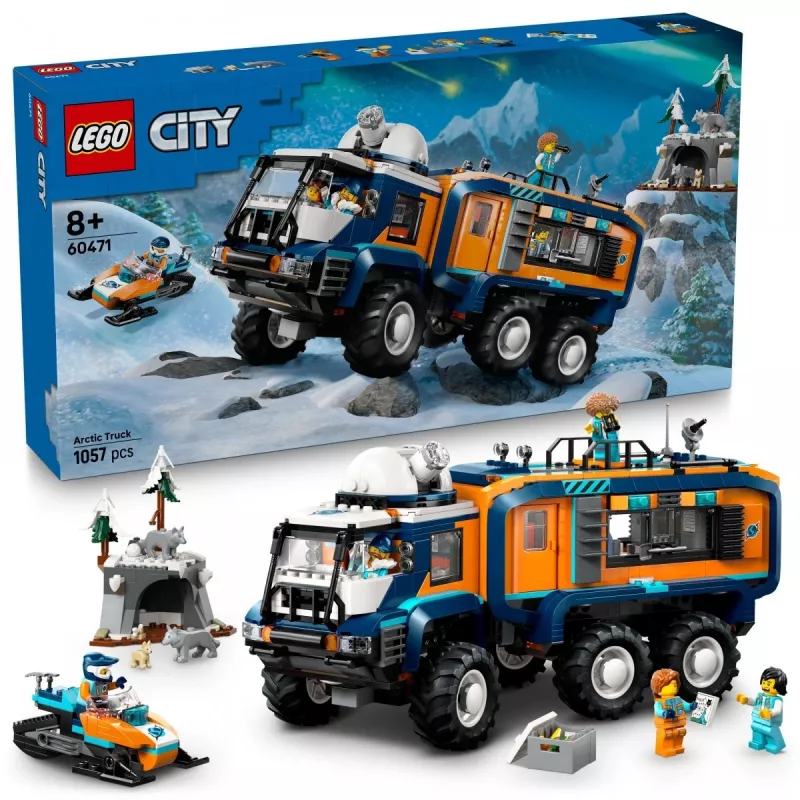 LEGO City Arktis-Expeditions-LKW 60471 – 1064-teiliges Spielset mit 4 Minifiguren, mobiles Labor, für Kinder ab 8 Jahren