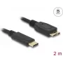 DeLOCK USB-Kabel USB 3.2 Gen 1 2m USB C Micro-USB B Schwarz
