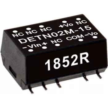 DC‑DC-Wandler Mean Well DETN02L-05, 2 W, Eingang 4,5–5,5 V, Ausgang 200 mA, 10,9×15,2×7,1 mm