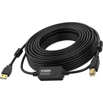 USB Kabel Vision TC 10MUSB+/BL/2 USB 2.0 10m USB A USB B Schwarz