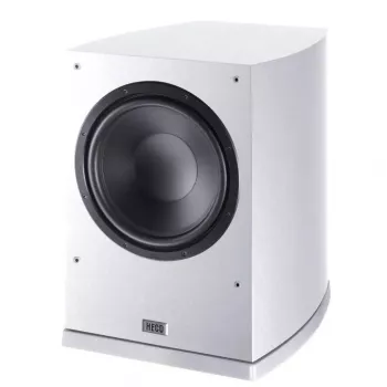 Subwoofer Heco Victa Elite SUB 252 A – kompakter aktiver Subwoofer, weiße Ausführung