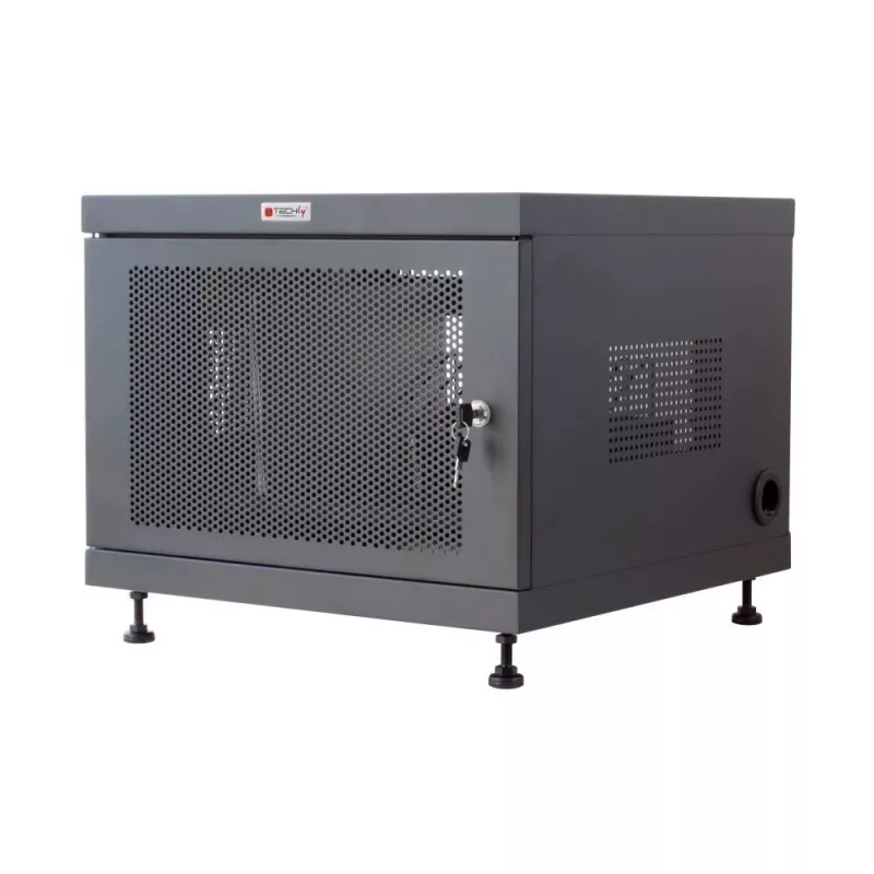 Rack-Regal TECHLY 367652 Kabel-Organizer mit 3M-Klebebefestigung, Stahl, 550×550×410 mm, schwarz