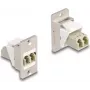 DeLOCK Keystone-Modul für Panelmontage, Glasfaser LC Duplex Buchse-Buchse, konisch, Beige Silber Weiß