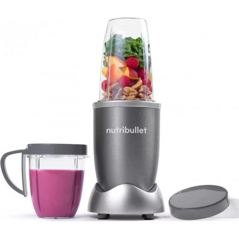 Bechermixer NUTRIBULLET NB606B 600W, Tritan-Krug 0,7L, 6 Klingen, 1 Geschwindigkeit, 500ml Becher, grau