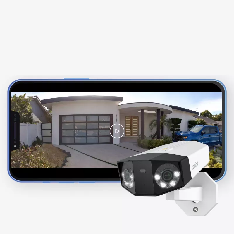 IP-Überwachungskamera Reolink DUO Series P750 Außen-Bullet 16 MP 7680×2160 CMOS 1/2,7 Zoll 2,8 mm 180°×55° PoE IP67 integriertes Licht Mikrofon Lautsprecher