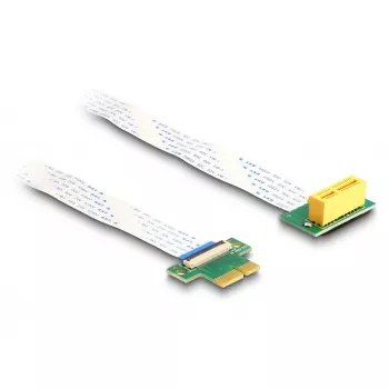 DeLOCK Riser Card PCI Express x1 Stecker auf x1 Slot 90° abgewinkelt mit FPC-Kabel 15 cm