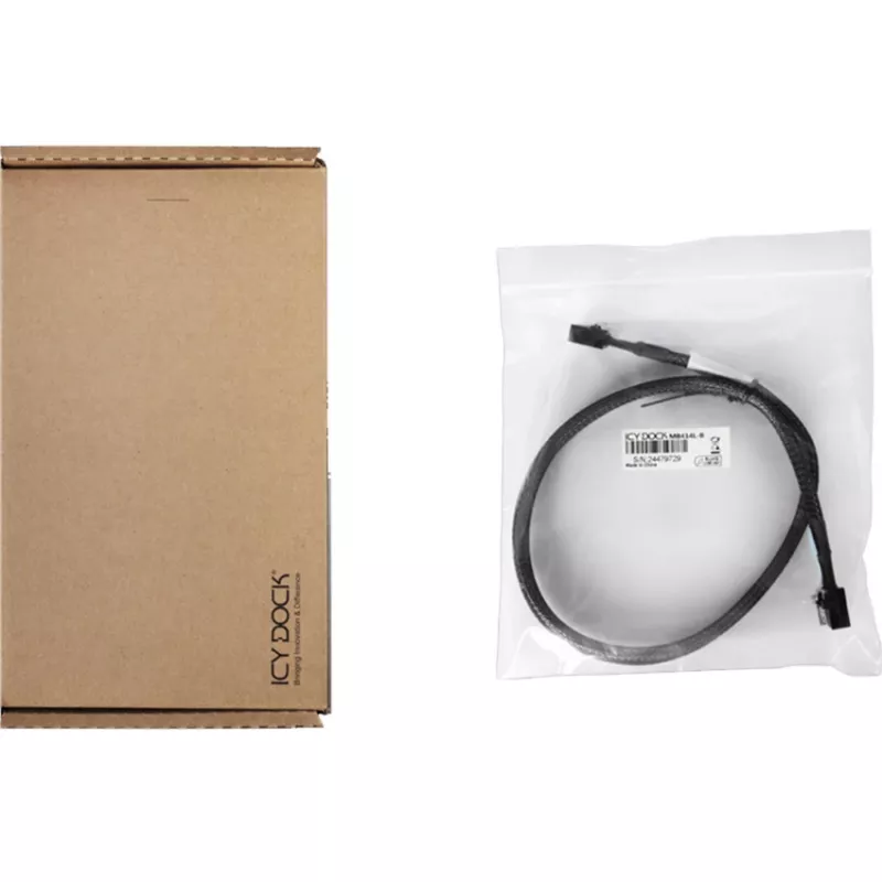 ICY DOCK MB414L-B MCIO 4i SFF-TA-1016 zu MCIO 4i SFF-TA-1016 Kabel, 0,5 m