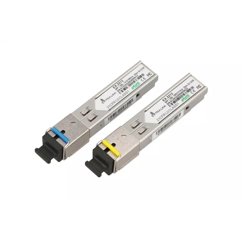 Extralink SFP WDM Modul SFP 1.25G 1,25Gbps, 1310/1550nm, Singlemode, 20km, SC, DOM, Paar