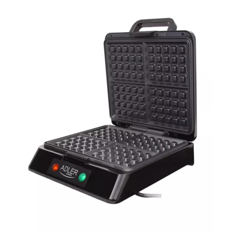 Adler AD 3036 Waffeleisen für 4 Waffeln Schwarz, Grau 1500 W