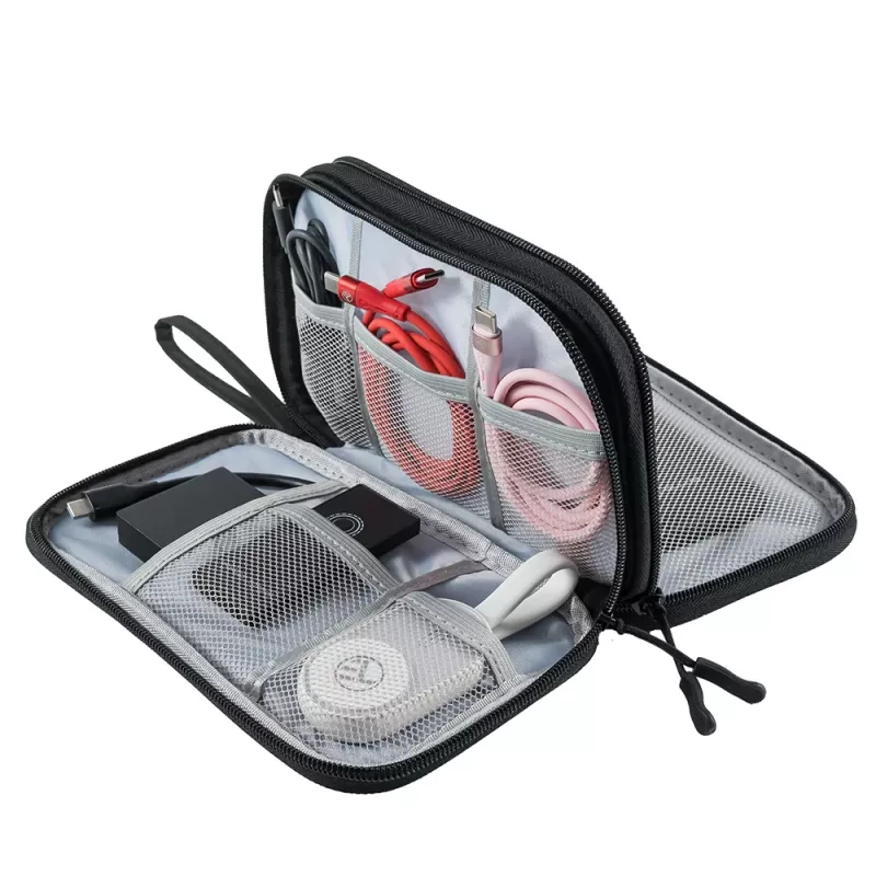 Kabel-Organizer-Tasche Tellur TLL193011 — kompakte Reisetasche für Ladegeräte, Kabel, Adapter, schwarz
