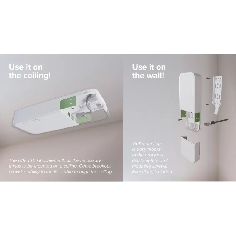 Wireless Access Point MikroTik wAP LTE kit 2024 — 2,4 GHz, 300 Mbps, IP54, PoE, SIM-Slot