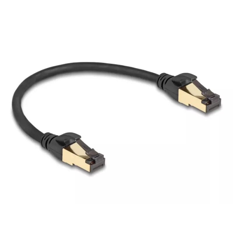Netzwerkkabel DeLOCK RJ45 Cat.6A Stecker zu Stecker S/FTP 0,3 m Schwarz
