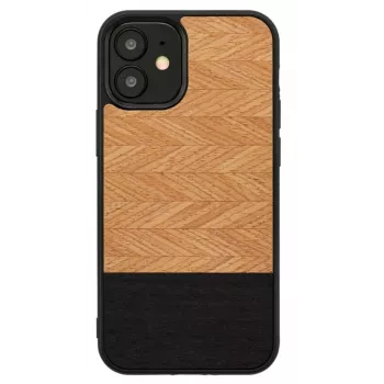 Schutzhülle Man and Wood für iPhone 12 mini Herringbone Nero Schwarz
