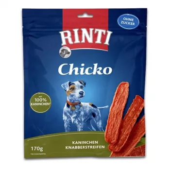 Hundeleckerlis RINTI Chicko Kaninchen 170 g — hypoallergene Trainingsleckerlis mit Kaninchengeschmack, Protein 53%, Fett 8%