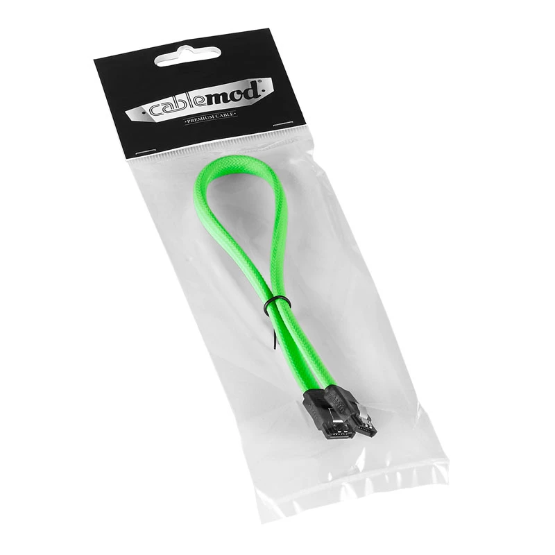 CableMod ModMesh - SATA-Kabel - Serial ATA 150/300/600 - SATA (W) zu SATA (W) - 60 cm - Hellgrün (CM-CAB-SATA-N60KLG-R)