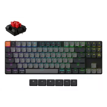 Mechanische Tastatur Keychron K1X-B1, 80% (87 Tasten), USB + Bluetooth, QWERTY Englisch, Grau, RGB-Hintergrundbeleuchtung