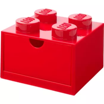 LEGO Schreibtischschublade 4, Aufbewahrungsbox Rot, Noppen