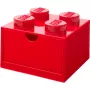 LEGO Schreibtischschublade 4, Aufbewahrungsbox Rot, Noppen