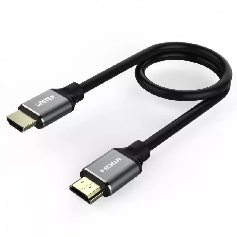 HDMI-Kabel Unitek C138W 2 m — HDMI 2.1, 48 Gbit/s, 4K/120Hz, HDR10 & Dolby Vision, ARC, vergoldete Anschlüsse