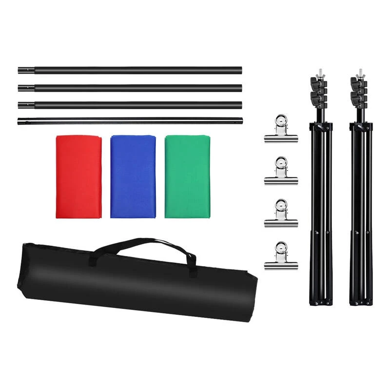 Puluz 2x3m Fotohintergrund-Set/Stativ + 3 Fotohintergründe PKT5205