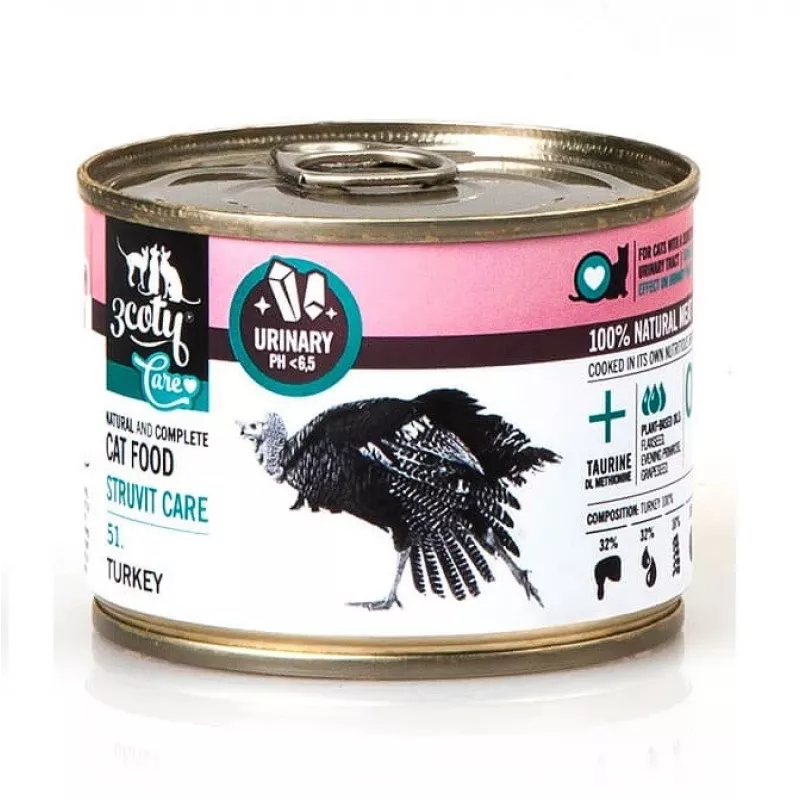 3COTY 51. Pute Struvite Care - Nassfutter für Katzen - 180g