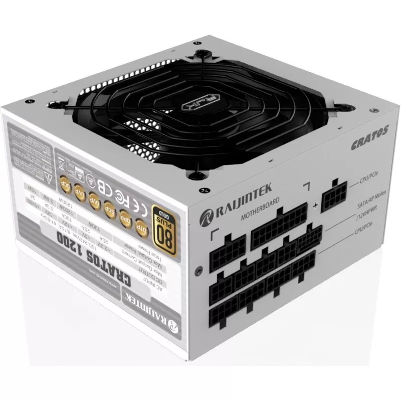 CRATOS 1000 Weiß, PC-Netzteil Weiß, Kabelmanagement, 1000 Watt