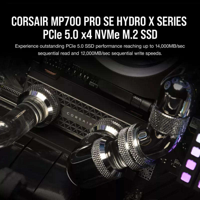 SSD Corsair MP700 PRO SE Hydro X 2 TB M.2 PCIe 5.0 14000 MB/s Lesen 12000 MB/s Schreiben
