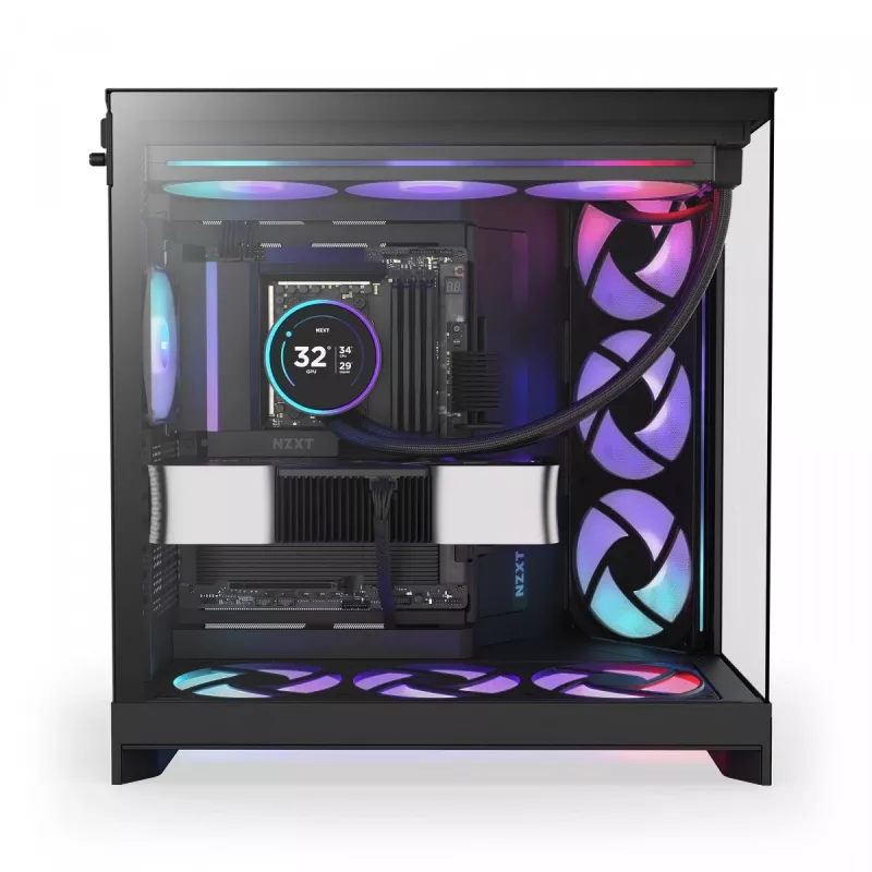 PC-Gehäuse NZXT H9 Flow RGB Midi Tower Schwarz