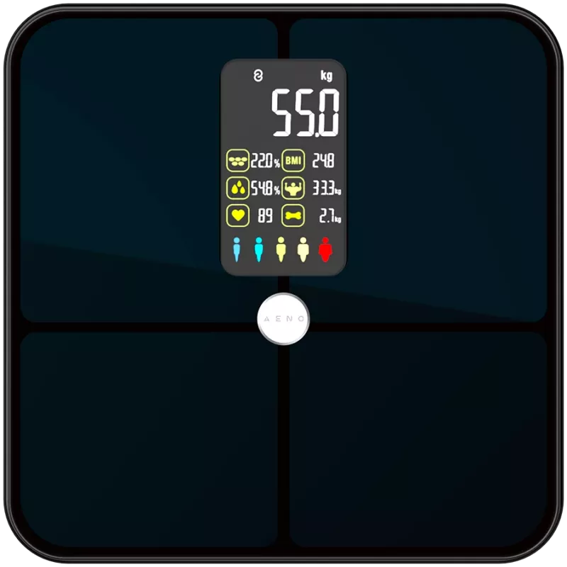 Körperwaage AENO BS2S 16 Körperwerte bis 180 kg Farbdisplay