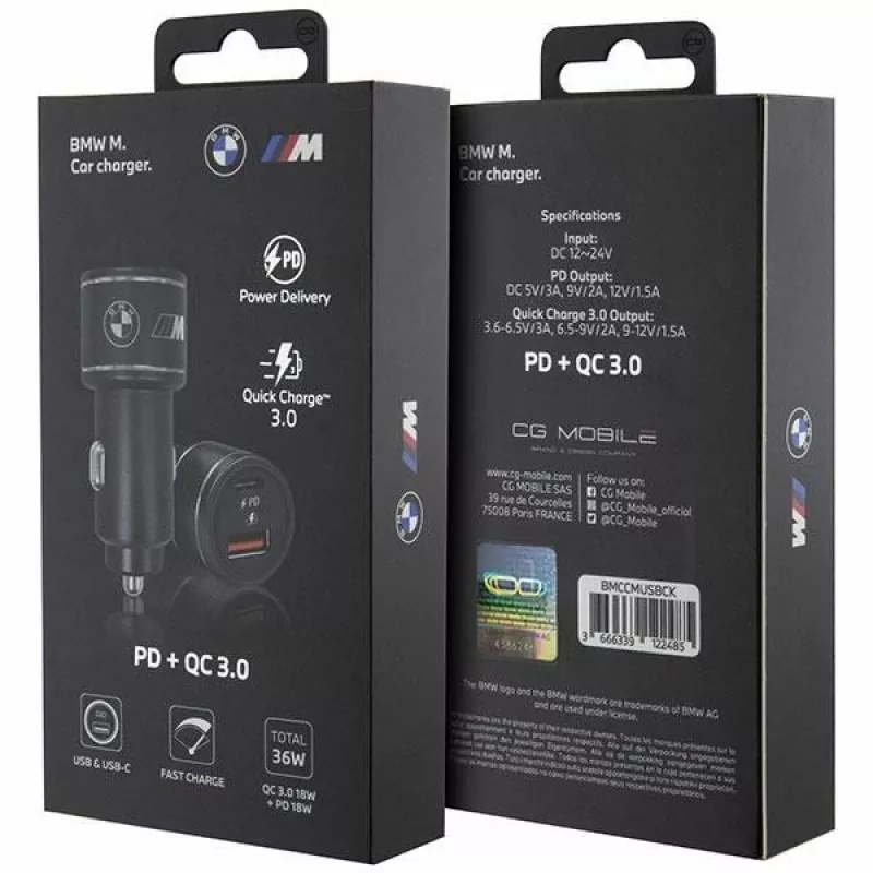 Auto-Ladegerät 20W PD-QC 3.0 Schnellladung schwarz