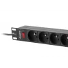 Power Distribution Unit LANBERG PDU-09E-0300-BK — 9x Steckdosen Typ E, 16 A, 220–250 V, 3 m Kabel, 1U-Rack, 19 Zoll