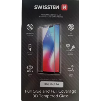 Displayfolie SWISSTEN 3D Full Glue Glass für Samsung Galaxy S9, Schwarz